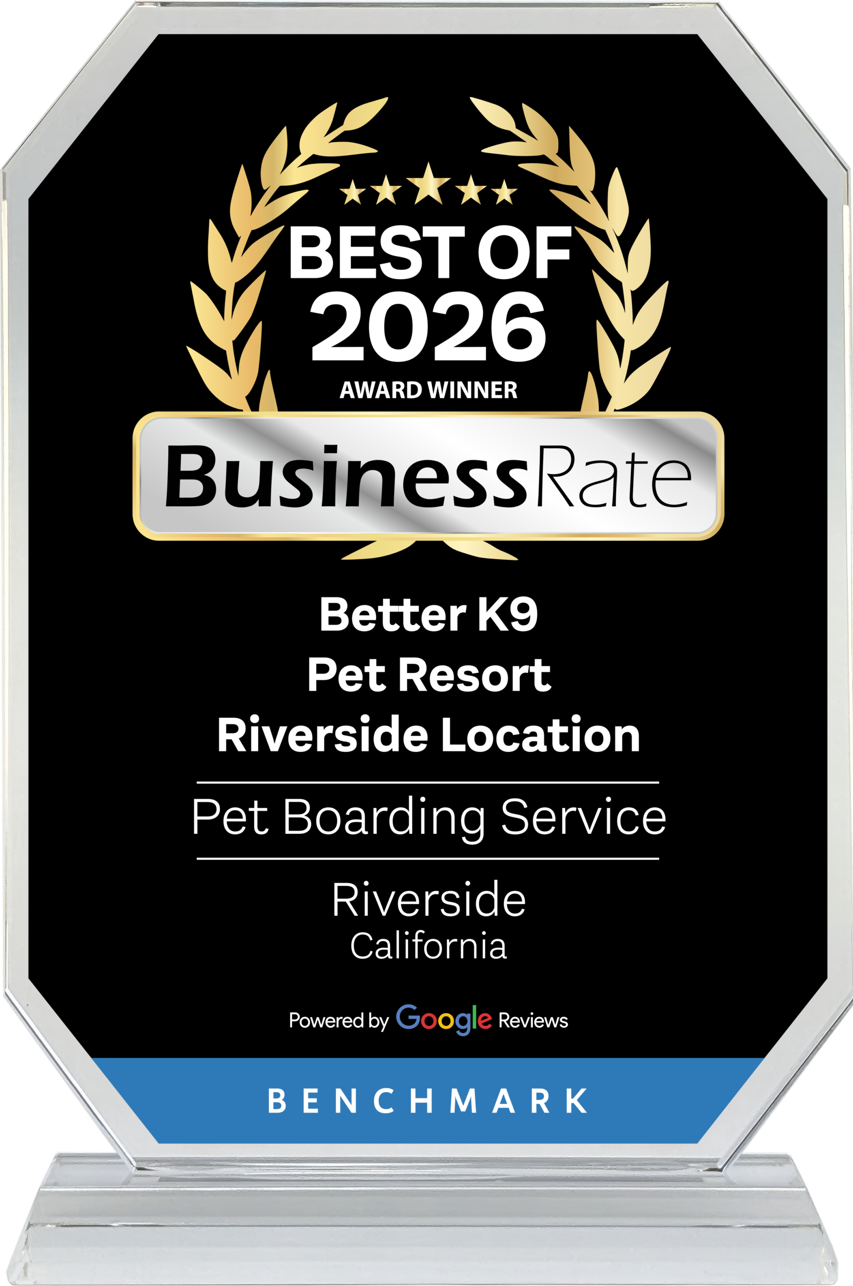 Best Pet Facility Award Certificate Riverside